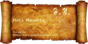 Hati Nanetta névjegykártya